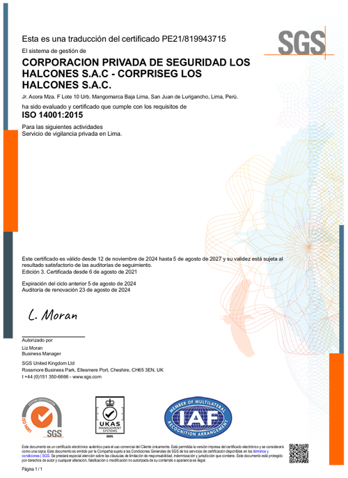 Certificado ISO 14001